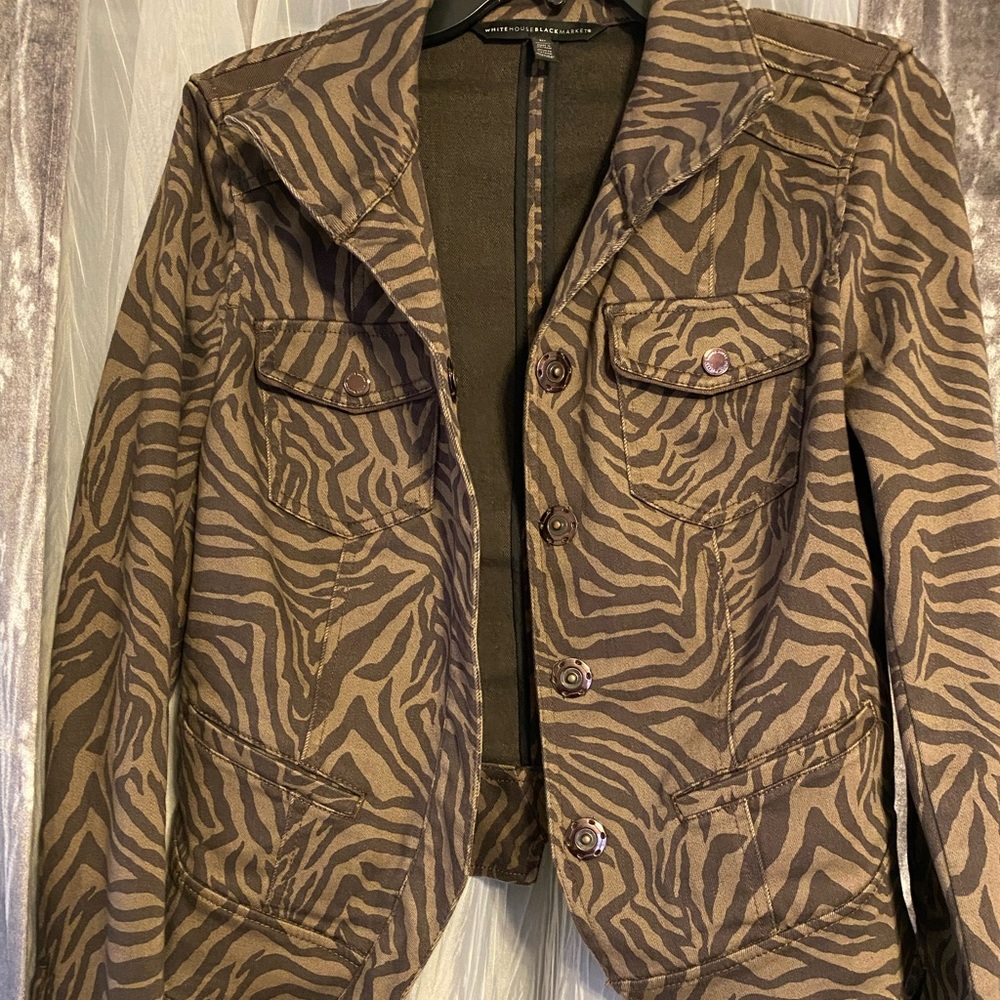 NWOT Leopard Print Jean Jacket